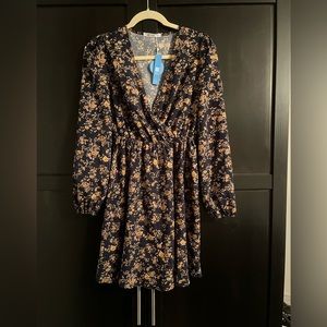 Cupshe Alison Ditsy Floral Peasant Sleeve Mini Dress